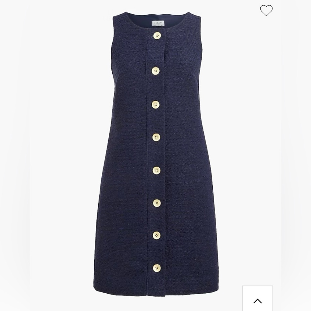 J. Crew Sleeveless tweed button front shift dress
Item style